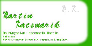 martin kacsmarik business card
